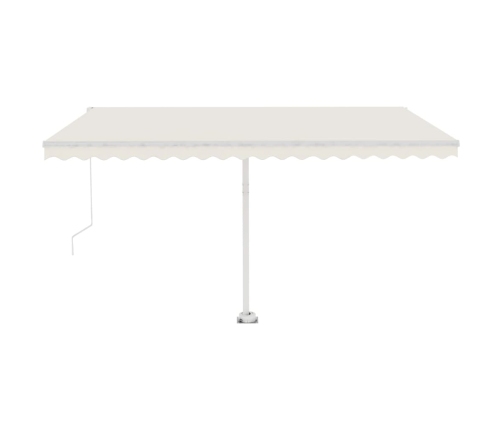 Toldo retráctil manual con LED color crema 450x300 cm