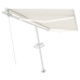 Toldo retráctil manual con LED color crema 450x300 cm