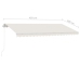Toldo retráctil manual con LED color crema 450x300 cm