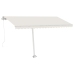 Toldo retráctil manual con LED color crema 450x300 cm