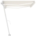 Toldo retráctil manual con LED color crema 450x300 cm