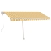 Toldo de pie automático amarillo y blanco 450x300 cm