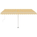 Toldo de pie automático amarillo y blanco 450x300 cm
