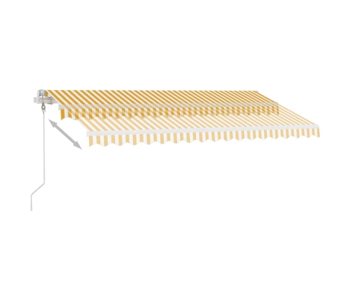 Toldo de pie automático amarillo y blanco 450x300 cm