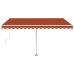 Toldo de pie automático naranja y marrón 450x300 cm