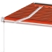 Toldo de pie automático naranja y marrón 450x300 cm