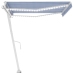 Toldo automático LED sensor de viento azul y blanco 450x300 cm