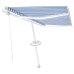 Toldo automático LED sensor de viento azul y blanco 450x300 cm