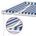 Toldo automático LED sensor de viento azul y blanco 450x300 cm