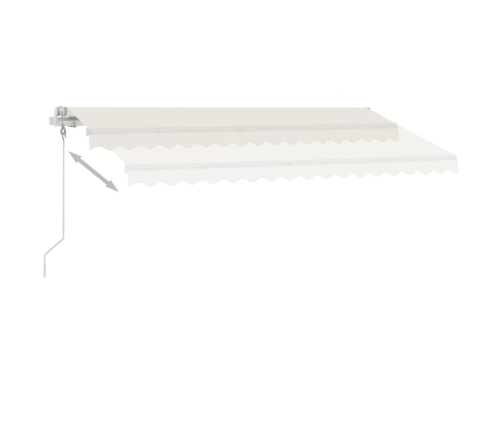 Toldo automático con LED y sensor de viento crema 450x300 cm