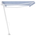 Toldo de pie retráctil manual azul y blanco 500x300 cm