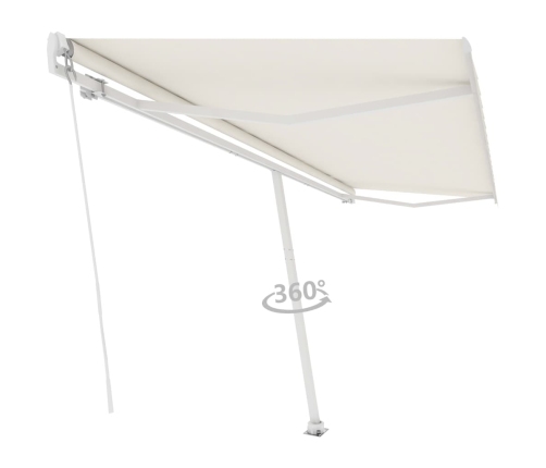 Toldo de pie retráctil manual color crema 500x300 cm