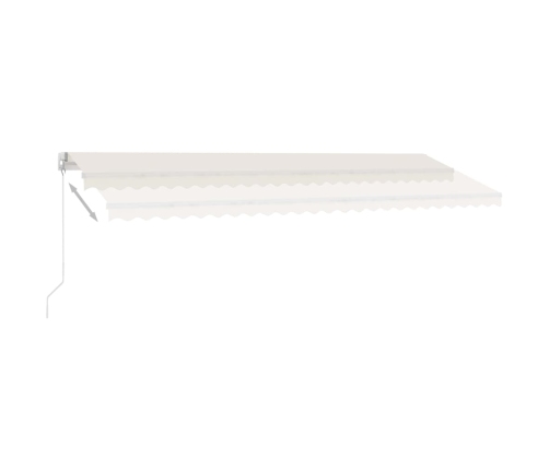 Toldo retráctil manual con luz LED crema 500x300 cm