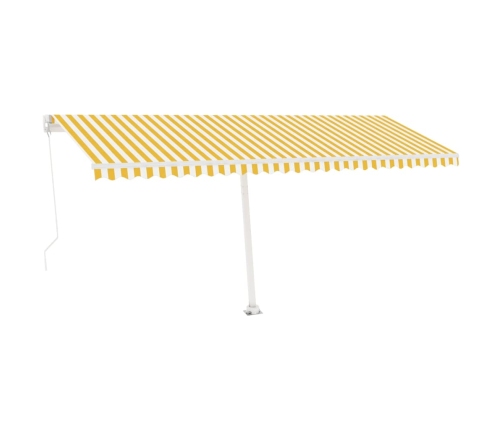 Toldo retráctil manual con luz LED amarillo y blanco 500x300 cm