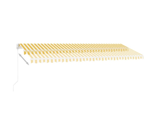 Toldo retráctil manual con luz LED amarillo y blanco 500x300 cm