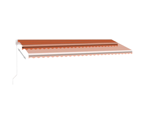 Toldo retráctil manual con luz LED naranja y marrón 500x300 cm