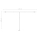Toldo de pie automático crema 500x300 cm