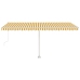 Toldo de pie automático amarillo y blanco 500x300 cm