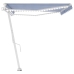 Toldo automático LED sensor de viento azul y blanco 500x300 cm