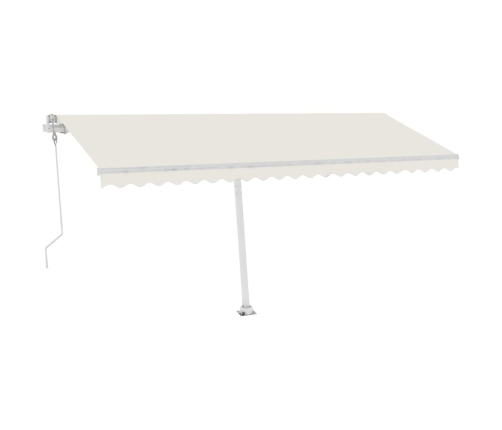 Toldo automático con LED y sensor de viento crema 500x300 cm