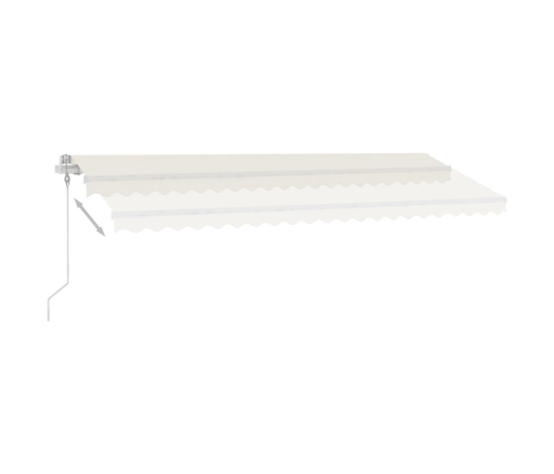 Toldo automático con LED y sensor de viento crema 500x300 cm