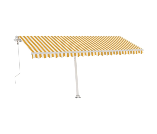 Toldo automático LED sensor de viento amarillo blanco 500x300cm