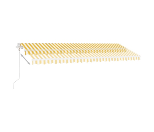 Toldo automático LED sensor de viento amarillo blanco 500x300cm