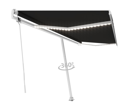 Toldo automático LED y sensor de viento antracita 500x300 cm