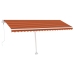 Toldo automático LED sensor de viento naranja marrón 500x300 cm