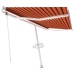 Toldo automático LED sensor de viento naranja marrón 500x300 cm