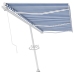 Toldo de pie retráctil manual azul y blanco 600x300 cm