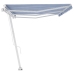 Toldo de pie retráctil manual azul y blanco 600x300 cm