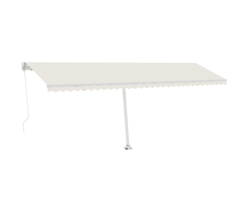 Toldo de pie retráctil manual crema 600x300 cm