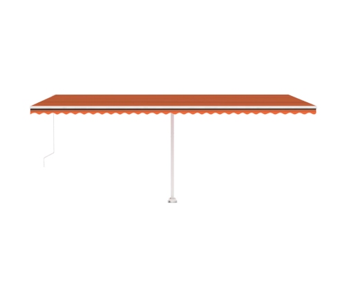 Toldo de pie retráctil manual naranja y marrón 600x300 cm