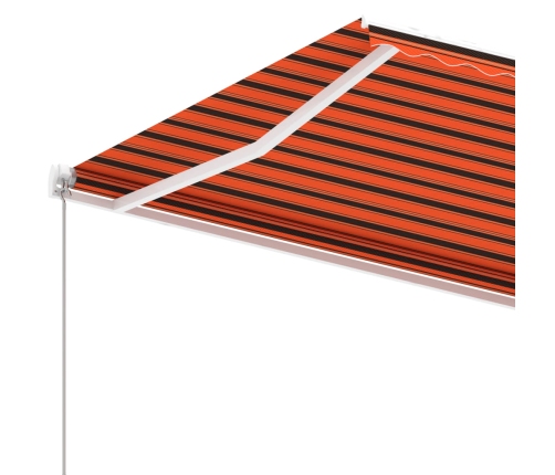 Toldo de pie retráctil manual naranja y marrón 600x300 cm