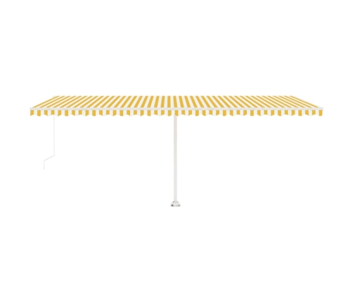 Toldo retráctil manual con luz LED amarillo y blanco 600x300 cm