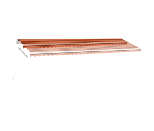 Toldo manual retráctil con luz LED naranja y marrón 600x300 cm