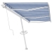 Toldo de pie automático azul y blanco 600x300 cm