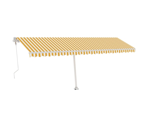 Toldo de pie automático amarillo y blanco 600x300 cm