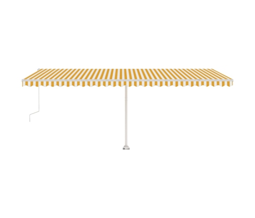 Toldo de pie automático amarillo y blanco 600x300 cm