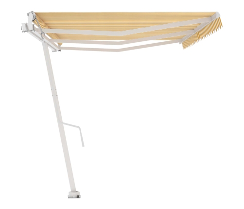 Toldo de pie automático amarillo y blanco 600x300 cm