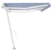 Toldo automático LED sensor de viento azul y blanco 600x300 cm