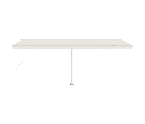 Toldo automático con LED sensor de viento crema 600x300 cm