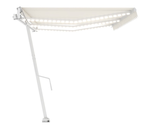 Toldo automático con LED sensor de viento crema 600x300 cm