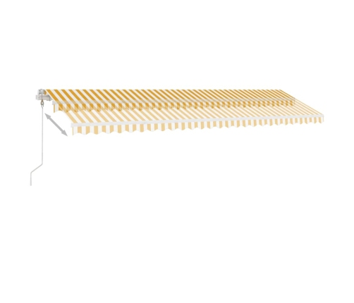 Toldo automático LED sensor de viento amarillo blanco 600x300cm