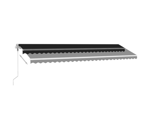 Toldo automático LED sensor de viento gris antracita 600x300 cm