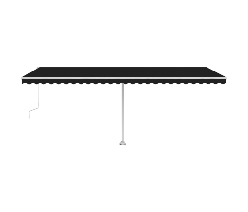 Toldo automático LED sensor de viento gris antracita 600x300 cm