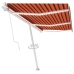 Toldo automático LED sensor de viento naranja marrón 600x300 cm