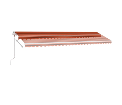 Toldo automático LED sensor de viento naranja marrón 600x300 cm