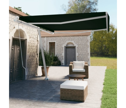 Toldo de pie manual retráctil gris antracita 400x350 cm